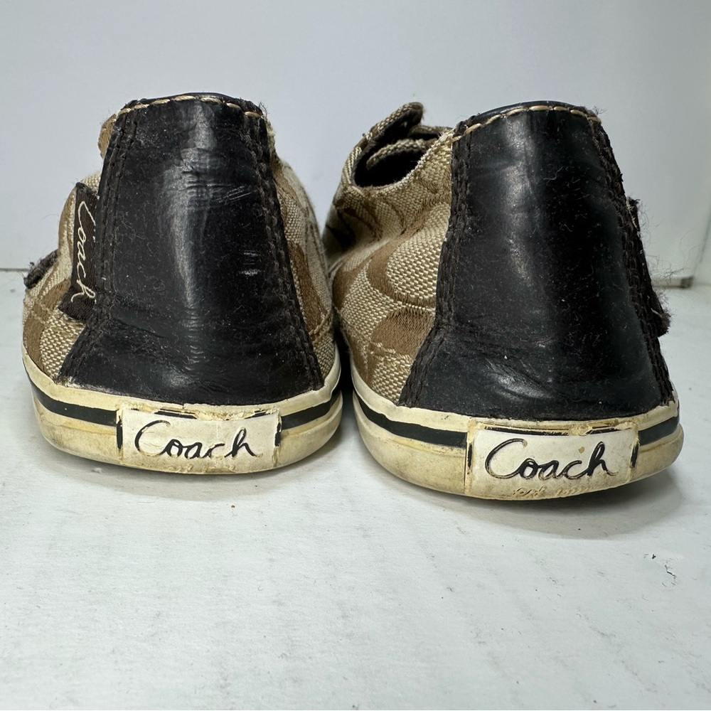 Coach Keeley signature slip-on sneakers in brown and tan canvas Size 7B - Picture 3 of 7